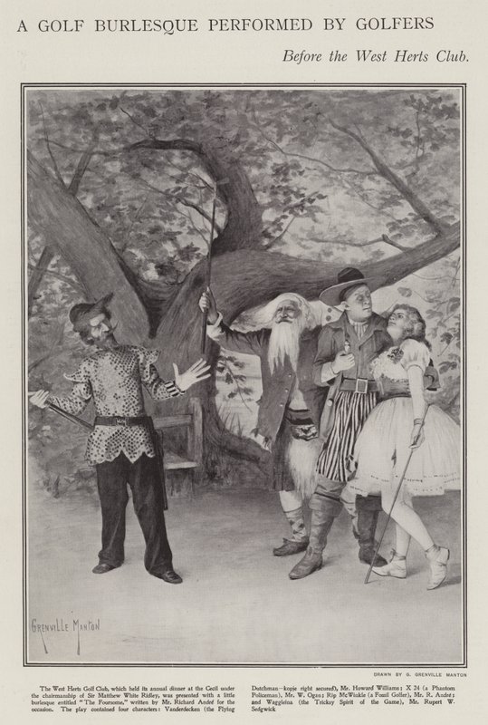 Un burlesque de golf joué par des golfeurs lors du dîner annuel du West Herts Club - G. Grenville Manton