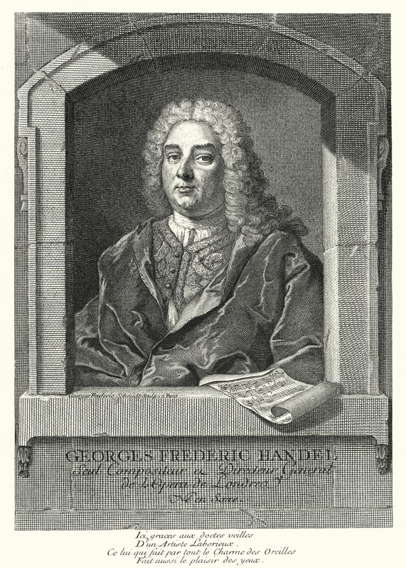 Georg Friedrich Haendel, compositeur baroque allemand (gravure) - Georg Friedrich Schmidt