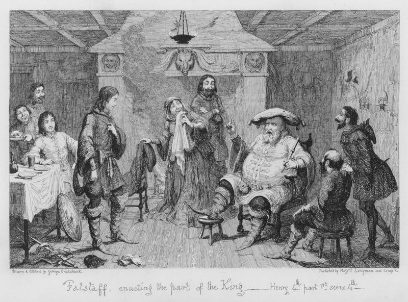 Falstaff jouant le rôle du roi - George Cruikshank