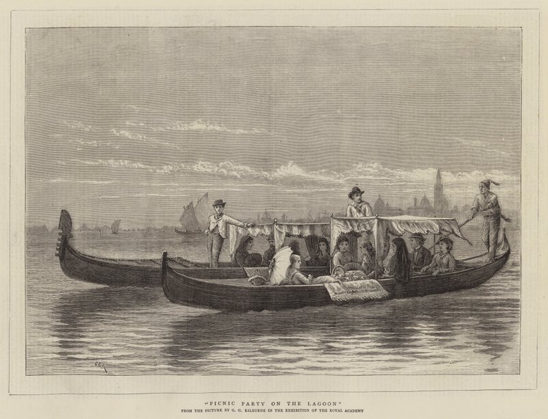 Pique-nique sur la lagune - George Goodwin Kilburne