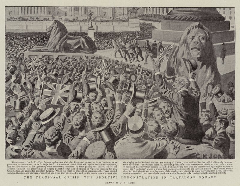 La crise du Transvaal, la manifestation avortée à Trafalgar Square - George Kingston Jones