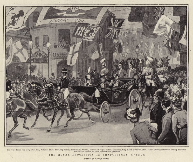 La procession royale à Shaftesbury Avenue - George Soper
