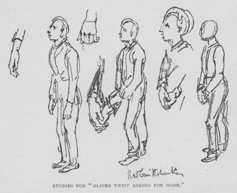 Études pour "Oliver Twist demandant plus" - George (after) Cruikshank