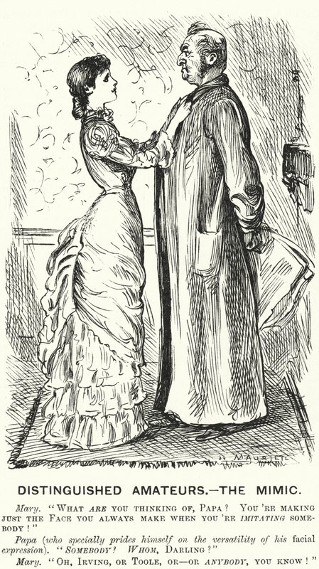 Caricature de Punch : Amateurs distingués - le Mimique - George (after) Du Maurier