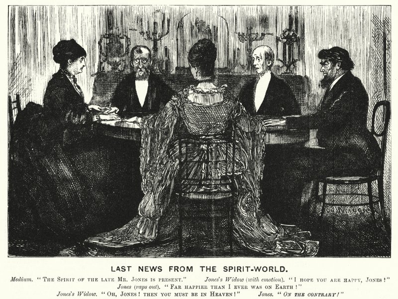 Caricature de Punch : Dernières nouvelles du monde des esprits (gravure) - George (after) Du Maurier