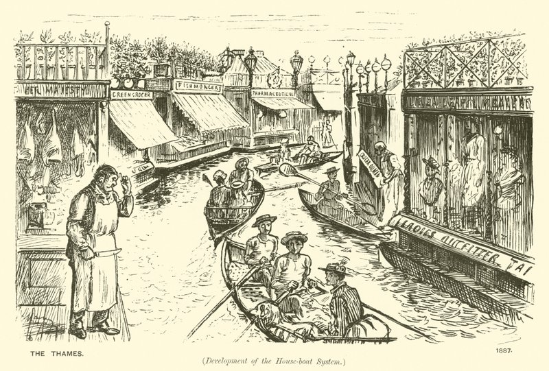 La Tamise (développement du système de house-boat) - George (after) Du Maurier