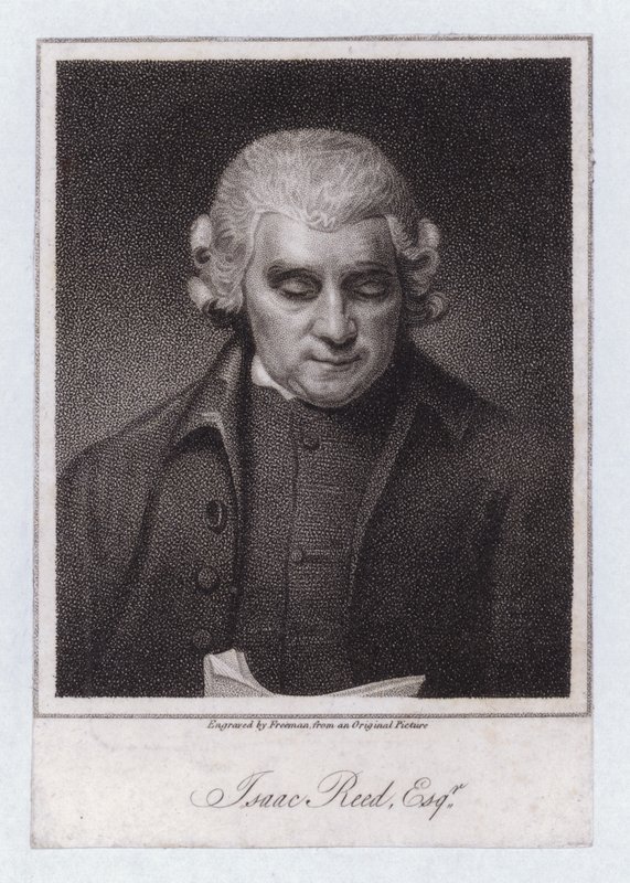 Isaac Reed, éditeur littéraire et collectionneur de livres anglais (gravure) - George (after) Romney