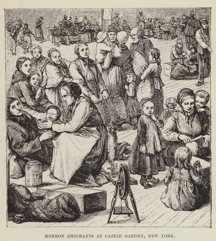 Émigrants mormons à Castle Garden, New York - George Augustus Sala