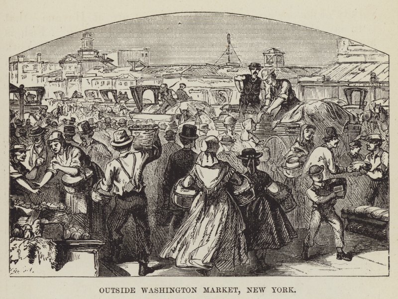 Devant le marché de Washington, New York - George Augustus Sala