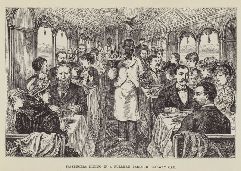 Passagers dînant dans un wagon-salon Pullman - George Augustus Sala