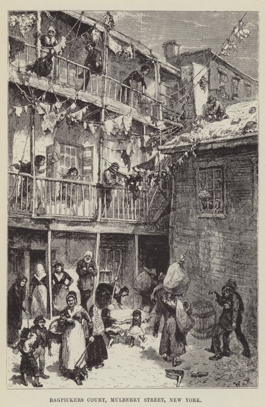 Cour des chiffonniers, rue Mulberry, New York - George Augustus Sala