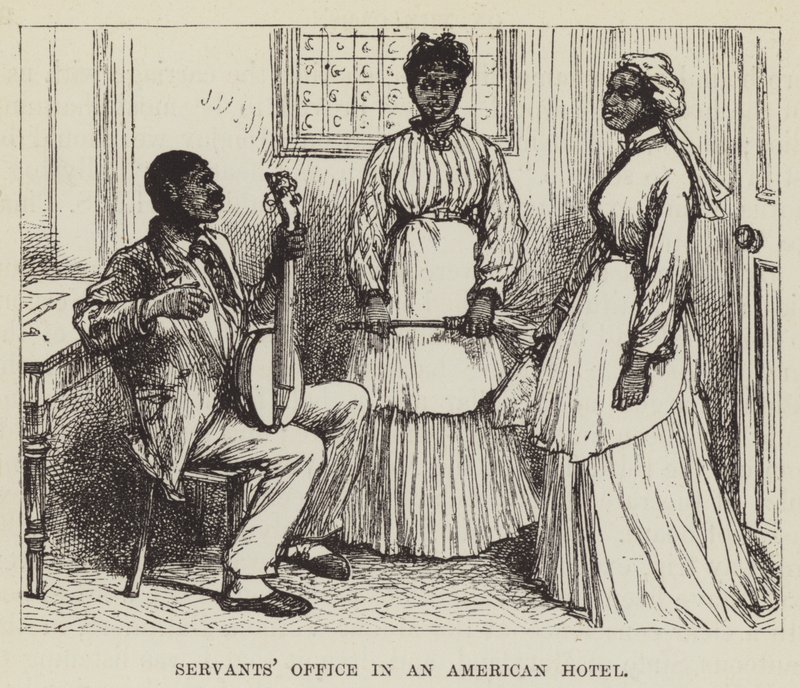 Bureau des domestiques dans un hôtel américain - George Augustus Sala