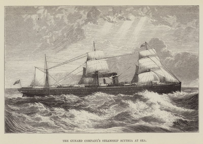 Le paquebot Scythia de la compagnie Cunard en mer - George Augustus Sala