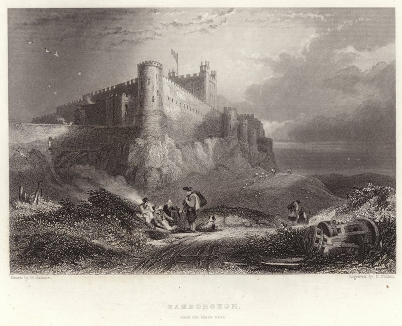Bamborough, depuis le nord-ouest - George Balmer