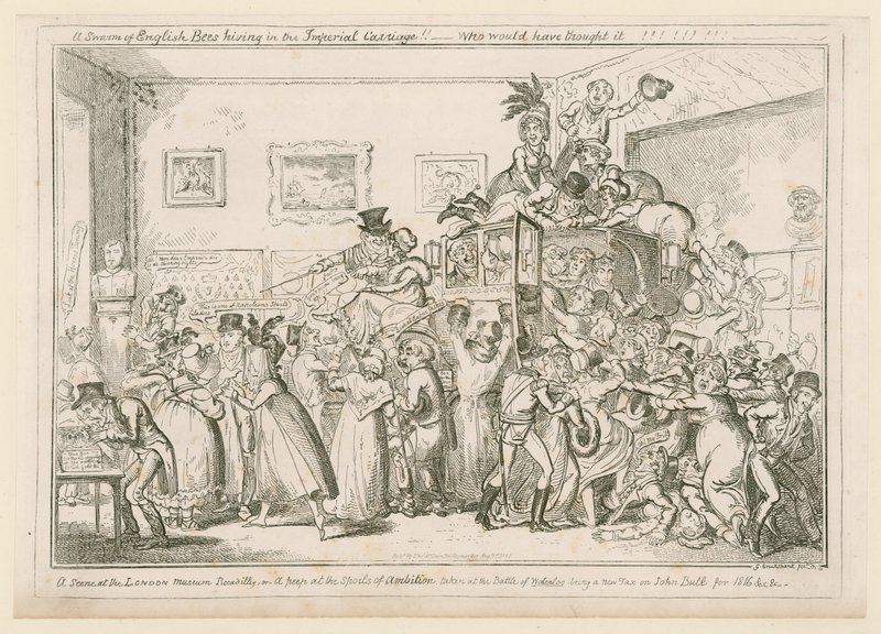 Une scène au musée de Londres Piccadilly - George Cruikshank