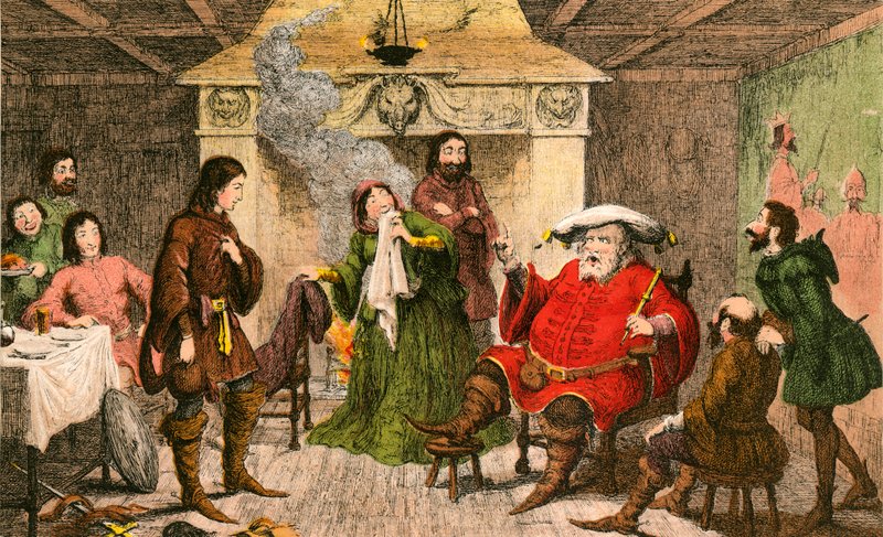 Falstaff joue le rôle du roi - George Cruikshank