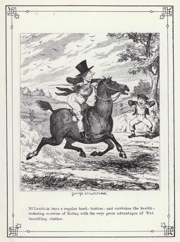 Illustration pour Le Livre du Célibataire, ou Le Progrès de M. Lambkin (Gent) (gravure) - George Cruikshank