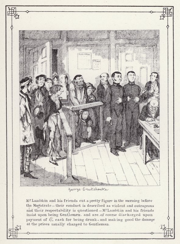 Illustration pour Le Livre du Célibataire, ou Le Progrès de M. Lambkin (Gent) (gravure) - George Cruikshank