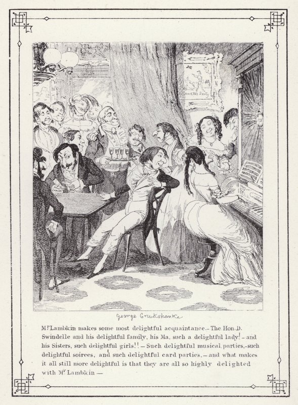 Illustration pour Le Livre du Célibataire, ou Le Progrès de M. Lambkin (Gent) (gravure) - George Cruikshank