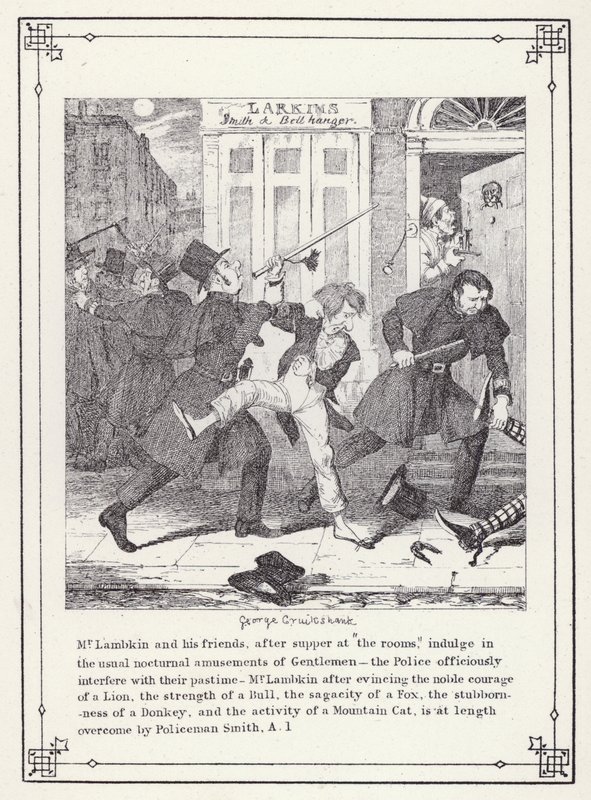 Illustration pour The Bachelor’s Own Book, or The Progress of Mr Lambkin (Gent) - George Cruikshank