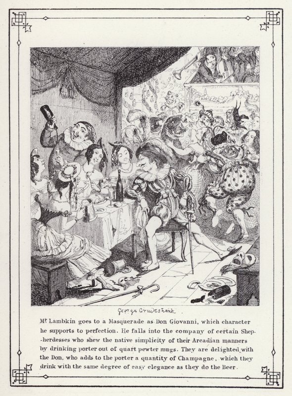 Illustration pour Le Livre du Célibataire, ou Le Progrès de M. Lambkin (Gent) - George Cruikshank