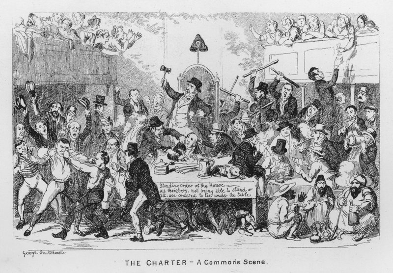 La Charte, une scène des Communes - George Cruikshank