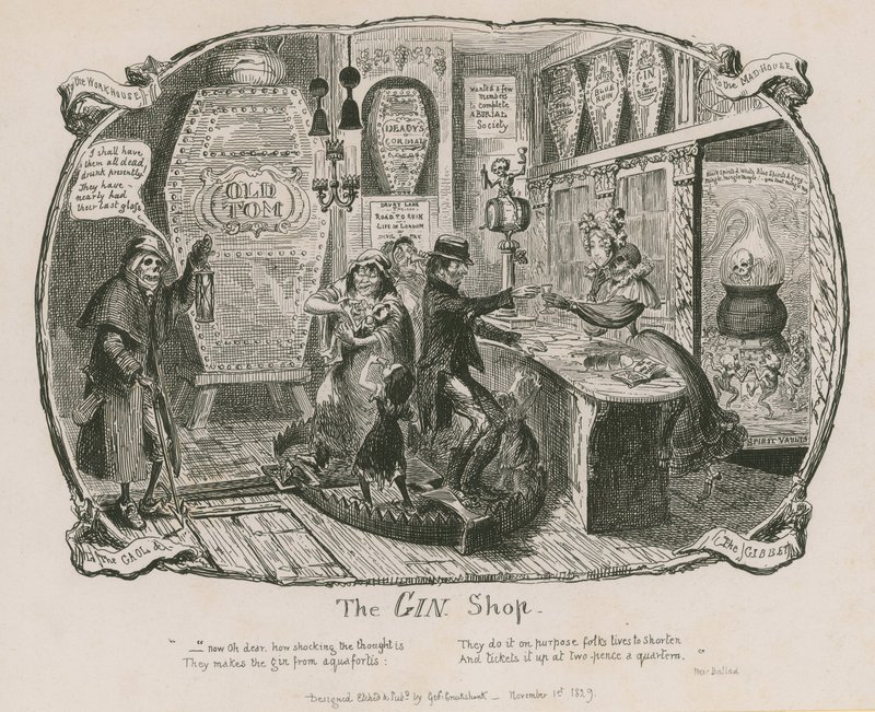 Le magasin de gin - George Cruikshank