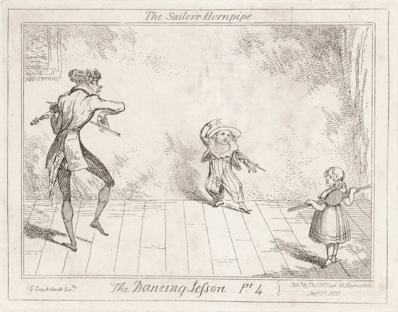 La leçon de danse : la gigue du marin - George Cruikshank