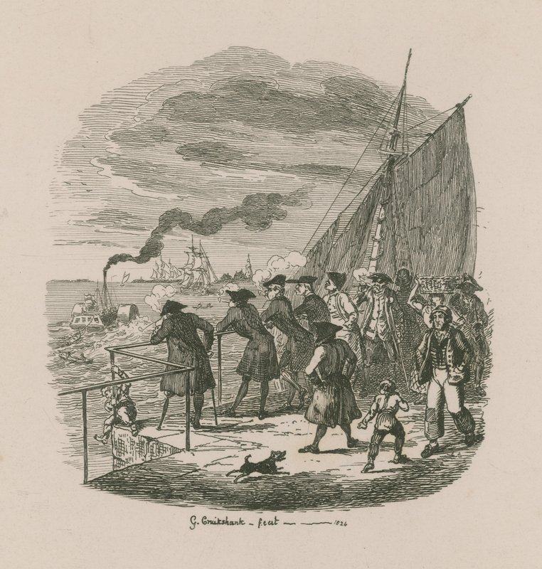 La promenade, Hôpital de Greenwich - George Cruikshank
