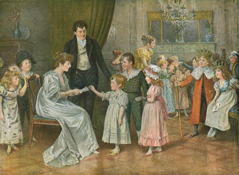 Douzième Nuit : la fête des enfants. Tirage au sort des personnages de la Douzième Nuit - George Goodwin Kilburne