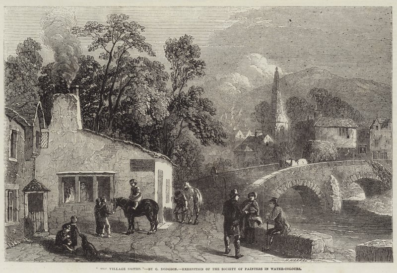Le forgeron du village, exposition de la Society of Painters in Water-Colours - George Haydock Dodgson