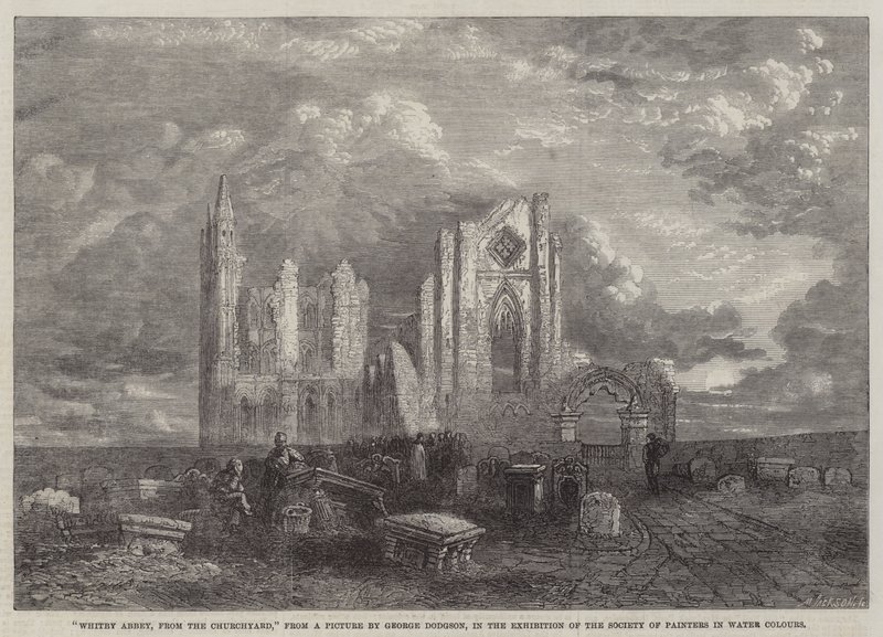 Abbaye de Whitby, depuis le cimetière, dans l