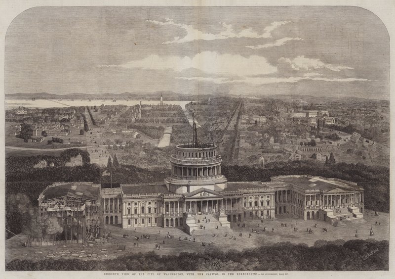 Vue aérienne de la ville de Washington, avec le Capitole au premier plan - George Henry Andrews