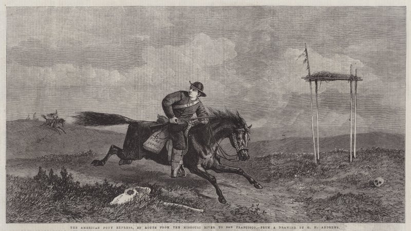 Le Pony Express américain, en route du fleuve Missouri à San Francisco - George Henry Andrews