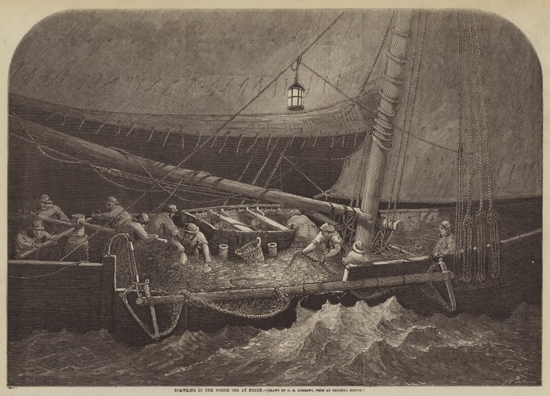 Pêche au chalut en mer du Nord la nuit - George Henry Andrews