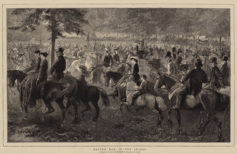 Rotten Row en saison (gravure) - George Housman (after) Thomas