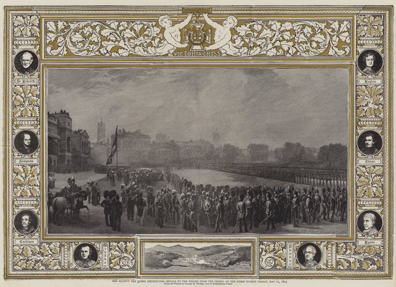 Sa Majesté la Reine distribuant des médailles aux héros de Crimée sur la parade des Horse Guards, 21 mai 1855 - George Housman Thomas