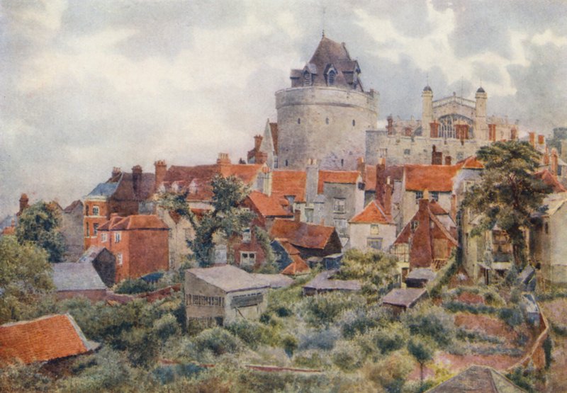Extrémité ouest du château depuis la gare de Great Western Railway - George Moore Henton