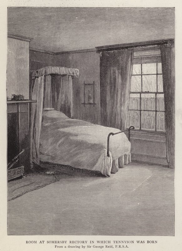 Chambre au presbytère de Somersby, Lincolnshire, où est né le poète anglais Alfred, Lord Tennyson en 1809 - George Reid
