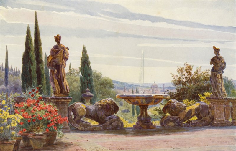 Jardins italiens : Florence depuis la Villa Palmieri - George Samuel Elgood