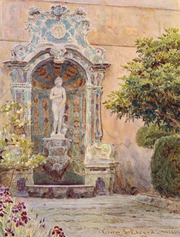 Jardins italiens : Villa Arson, Fontaine de Vénus - George Samuel Elgood