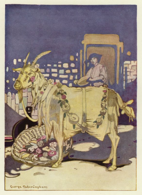 Il acheta une grande quantité de nourriture, la mit dans un panier et la porta à la cour des animaux - George Sheringham