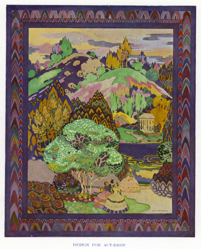 La Duègne de Sheridan : Conception pour Act-Drop (lithographie en couleur) - George Sheringham