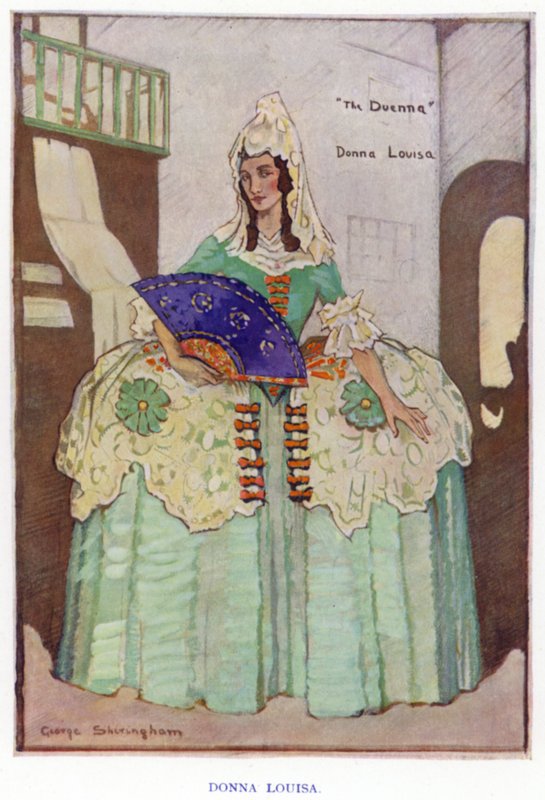 La Duègne de Sheridan : Donna Louisa (lithographie en couleur) - George Sheringham