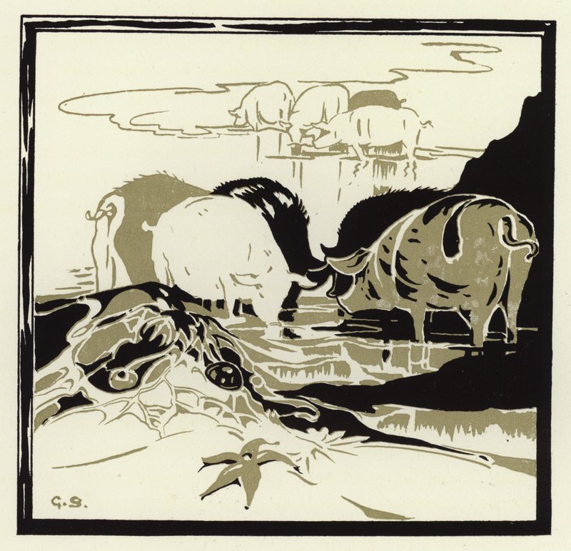 Les cochons venaient grognant sur le sable - George Sheringham