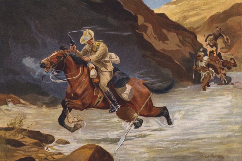 Courrier attaqué par des guerriers africains - George Soper