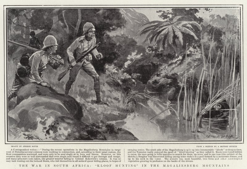 La guerre en Afrique du Sud, chasse au Kloof dans les montagnes du Magaliesberg - George Soper