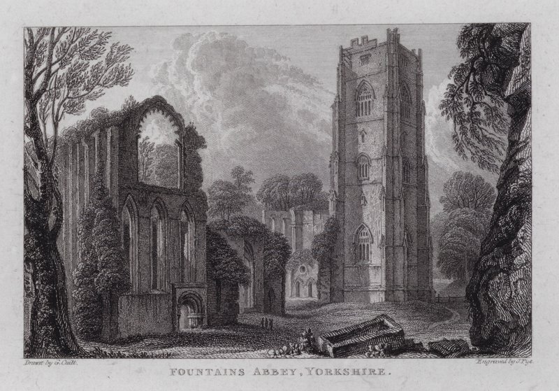 Abbaye de Fountains, Yorkshire (gravure) - George the Younger Cuitt