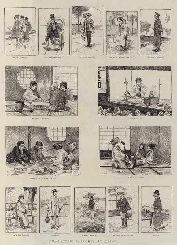 Croquis de personnages au Japon - Georges Ferdinand Bigot