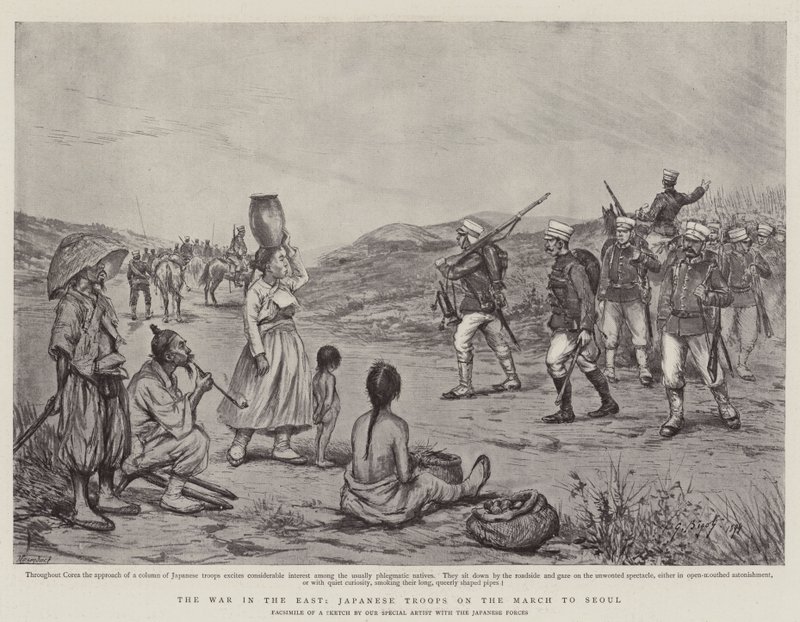 La Guerre en Orient, Troupes Japonaises en Marche vers Séoul - Georges Ferdinand Bigot